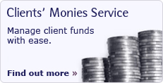 Client's Monies Service. Manage client funds with ease. Find out more.